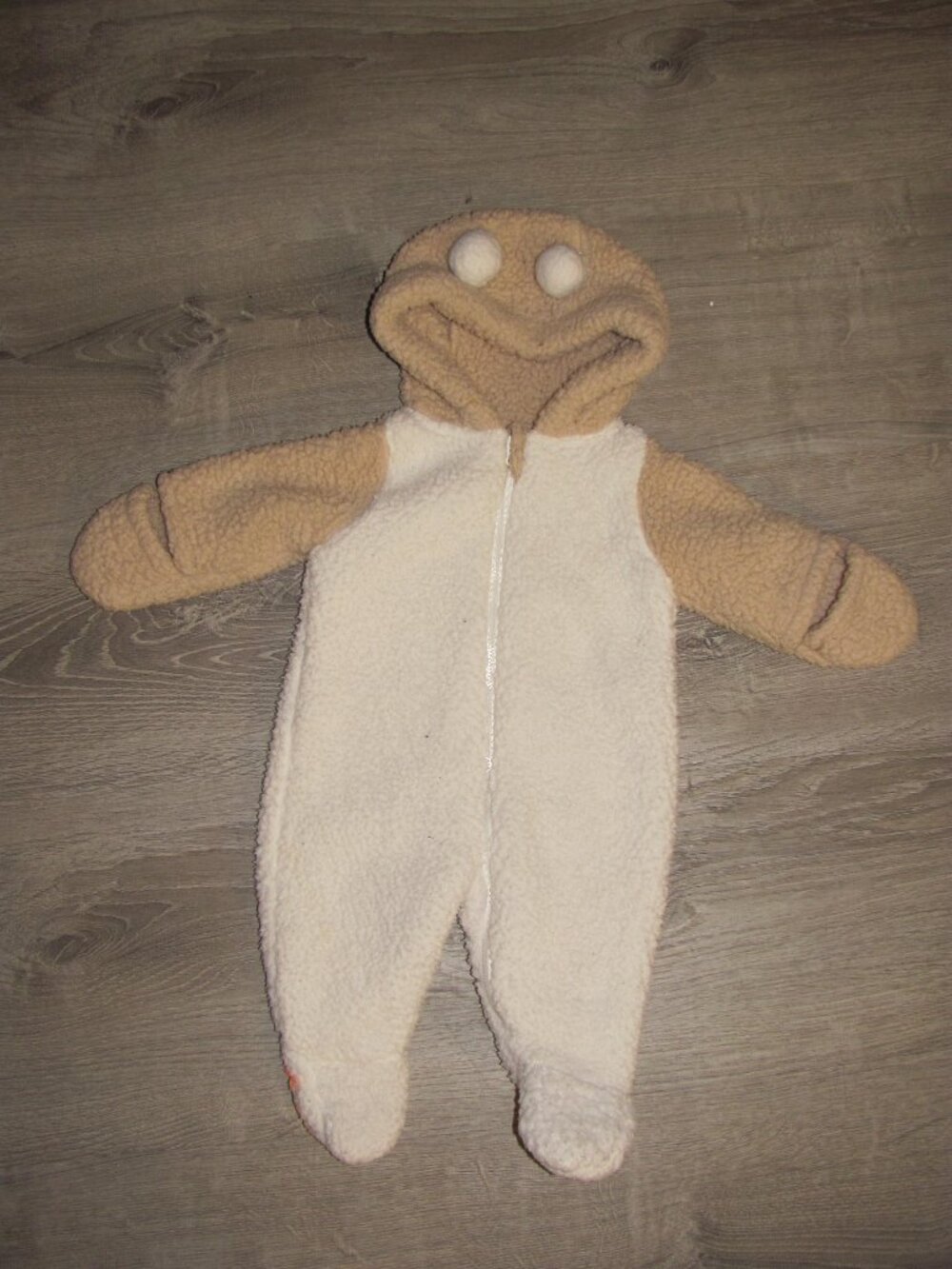 Riley & James Sherpa Fleece Baby 1 Piece Bunting Suit Bear Ears & Paws Size 3M